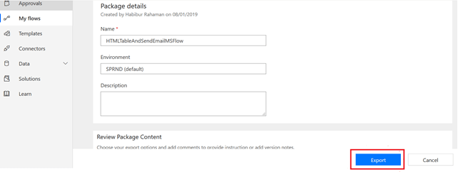 Export And Import Process In Microsoft Flow
